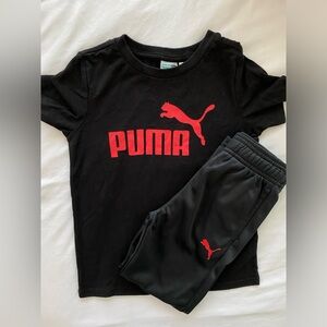 (KIDS) EUC- Puma matching set. Black/Red. Size 5